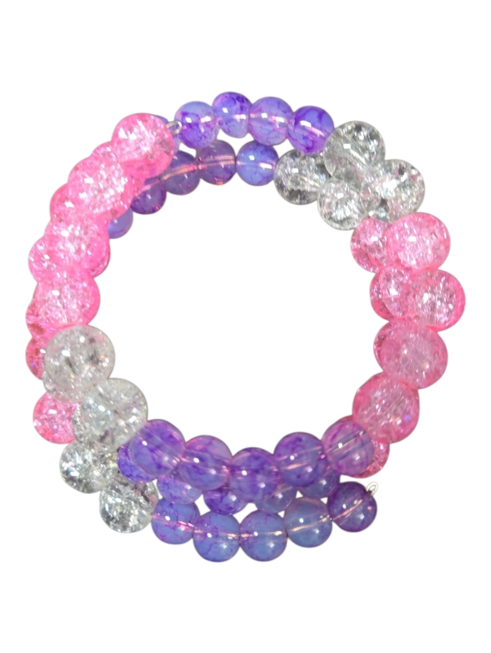 “Pink Purple Beaded Stretch Bracelets Set • Y2K Aesthetic 274 - Picture 2 of 5